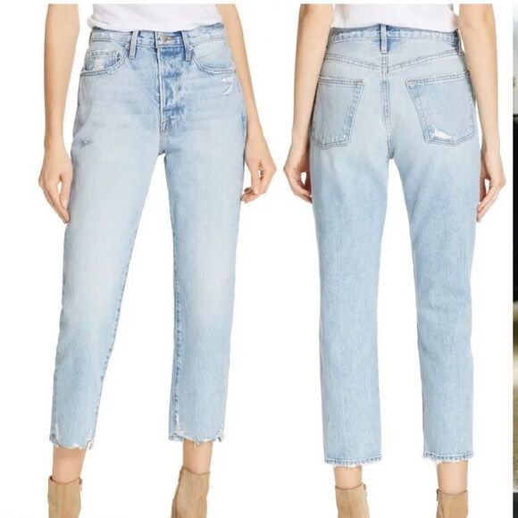 Frame Le Original Ripped High Waist Crop Jeans size 24 - Picture 1 of 10